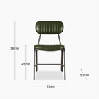 Boston Dining Chair | Dark Green Faux Leather & Gunmetal