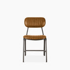 Boston Dining Chair | Tan Faux Leather & Gunmetal