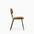Boston Dining Chair | Tan Faux Leather & Gunmetal