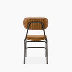 Boston Dining Chair | Tan Faux Leather & Gunmetal