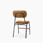 Boston Dining Chair | Tan Faux Leather & Gunmetal