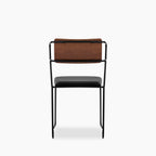 Kensal Stackable Dining Chair | Vintage Black Faux Leather & Black