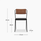 Kensal Stackable Dining Chair | Vintage Black Faux Leather & Black