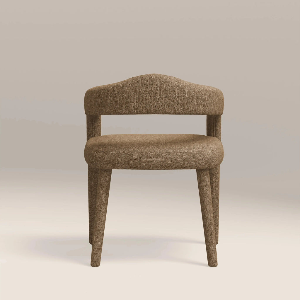 Ophelia Carver Dining Chair | Speckled Cappuccino Boucle