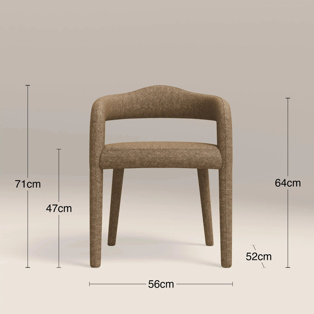 Ophelia Carver Dining Chair | Speckled Cappuccino Boucle