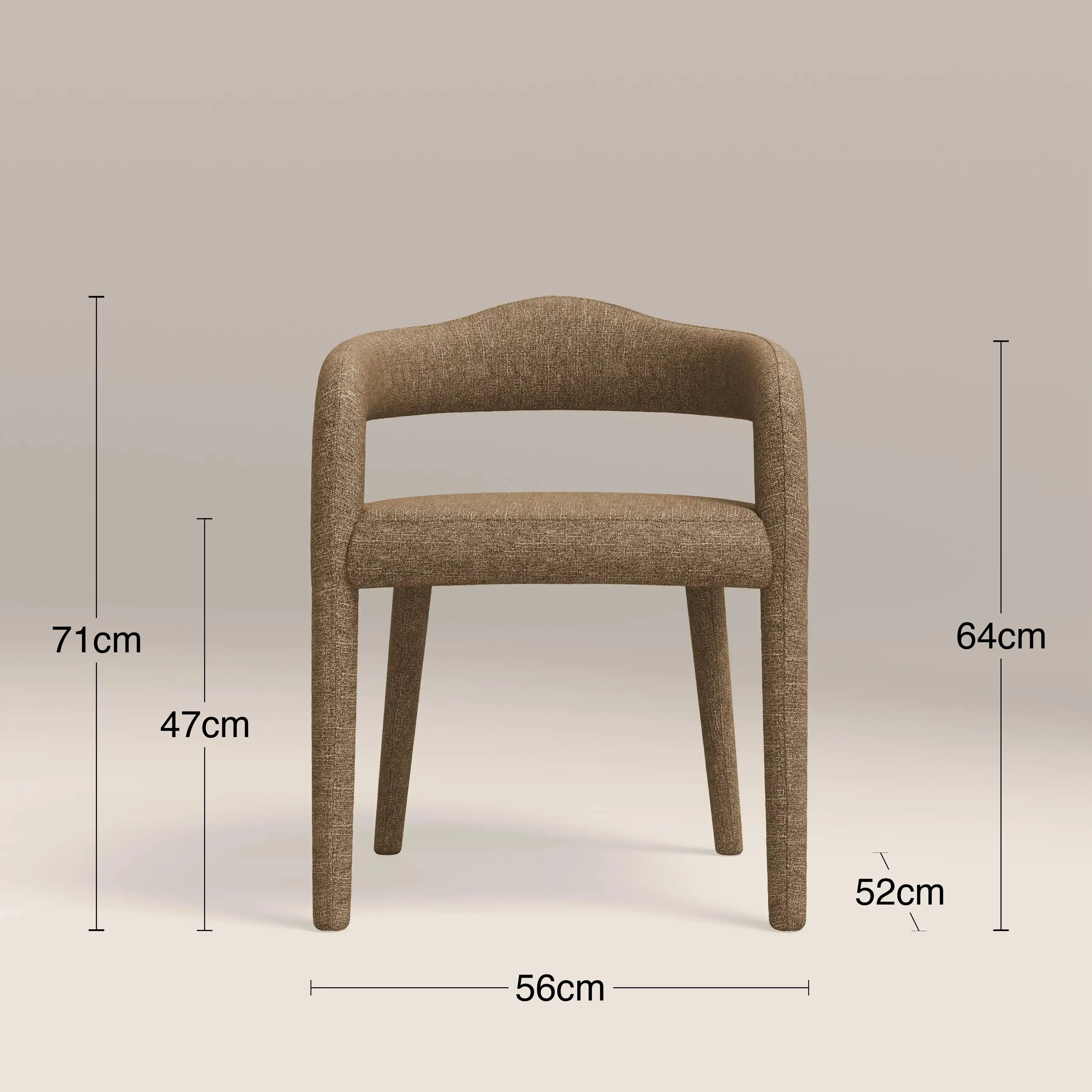 Ophelia Carver Dining Chair | Speckled Cappuccino Boucle