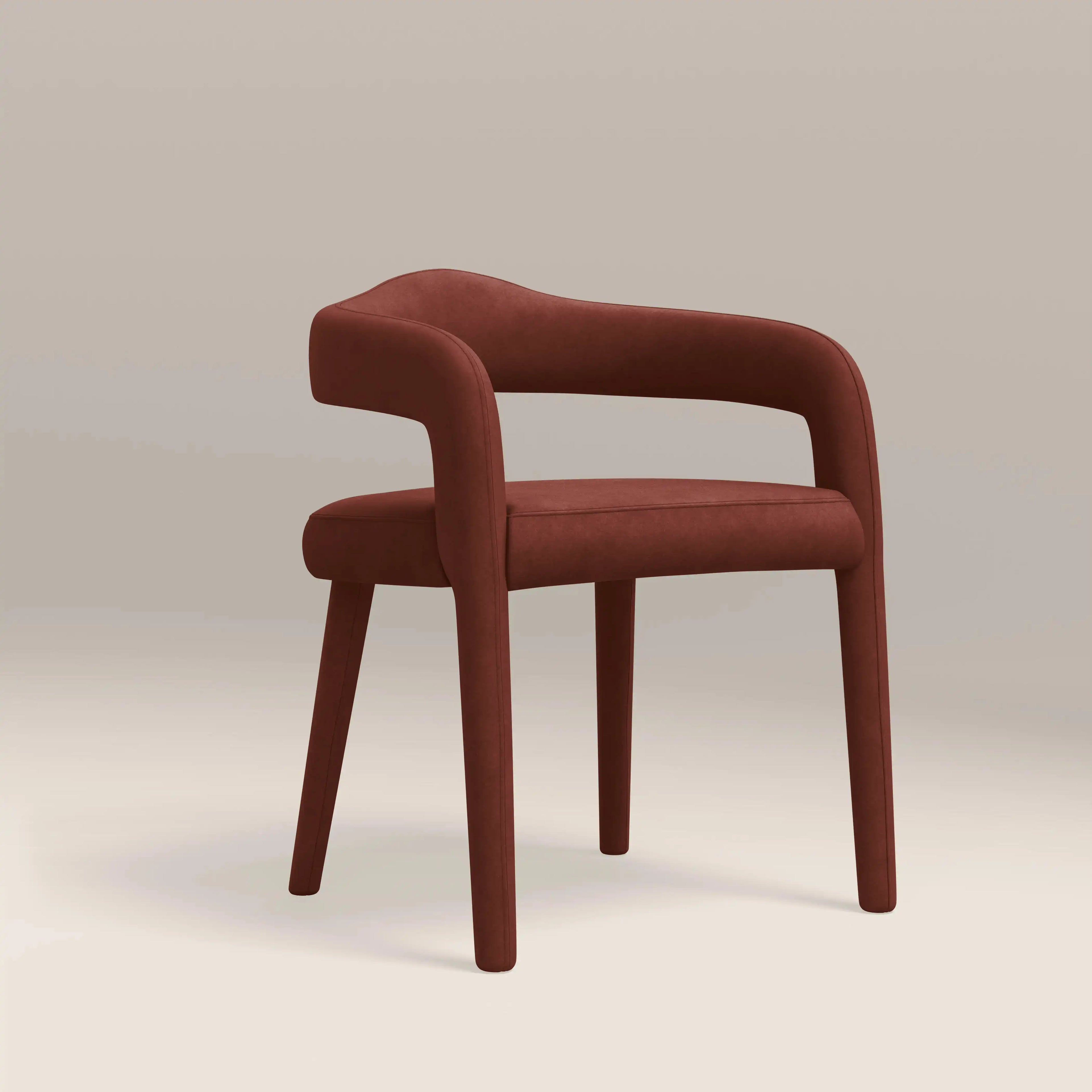 Ophelia Carver Dining Chair | Rust Red Sustainable Velvet