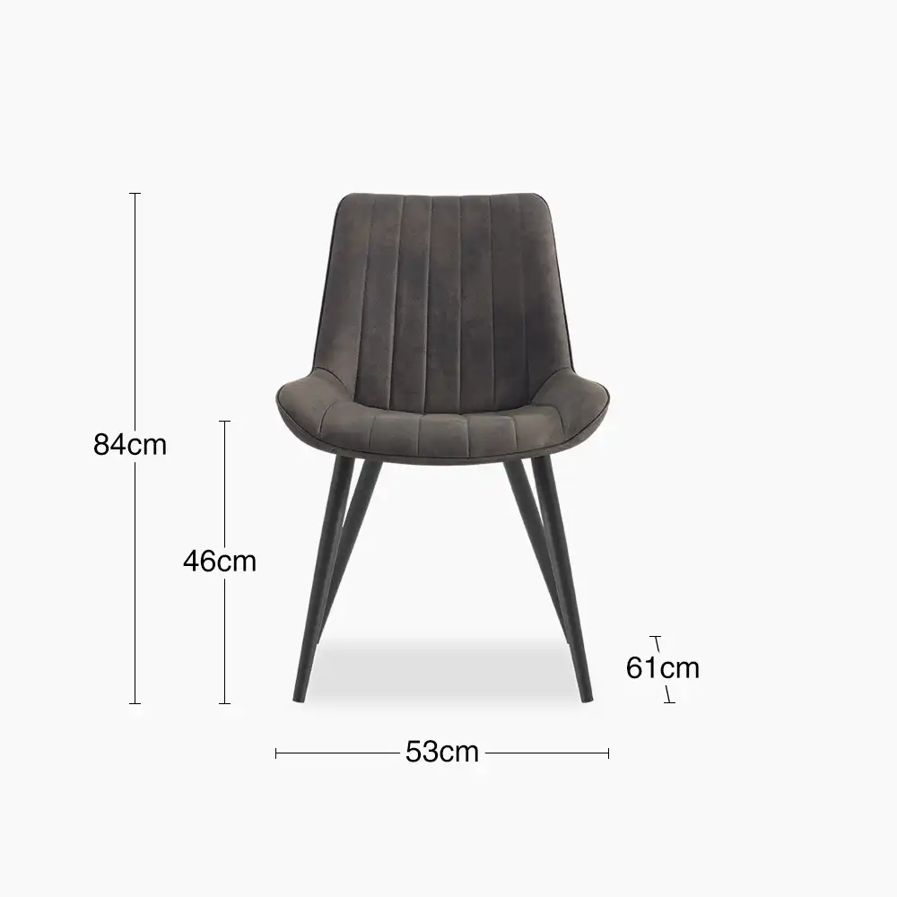 Taylor Dining Chair | Vintage Dark Grey Faux Leather