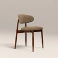 Halston Wooden Dining Chair | Speckled Cappuccino Boucle & Walnut