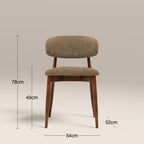 Halston Wooden Dining Chair | Speckled Cappuccino Boucle & Walnut