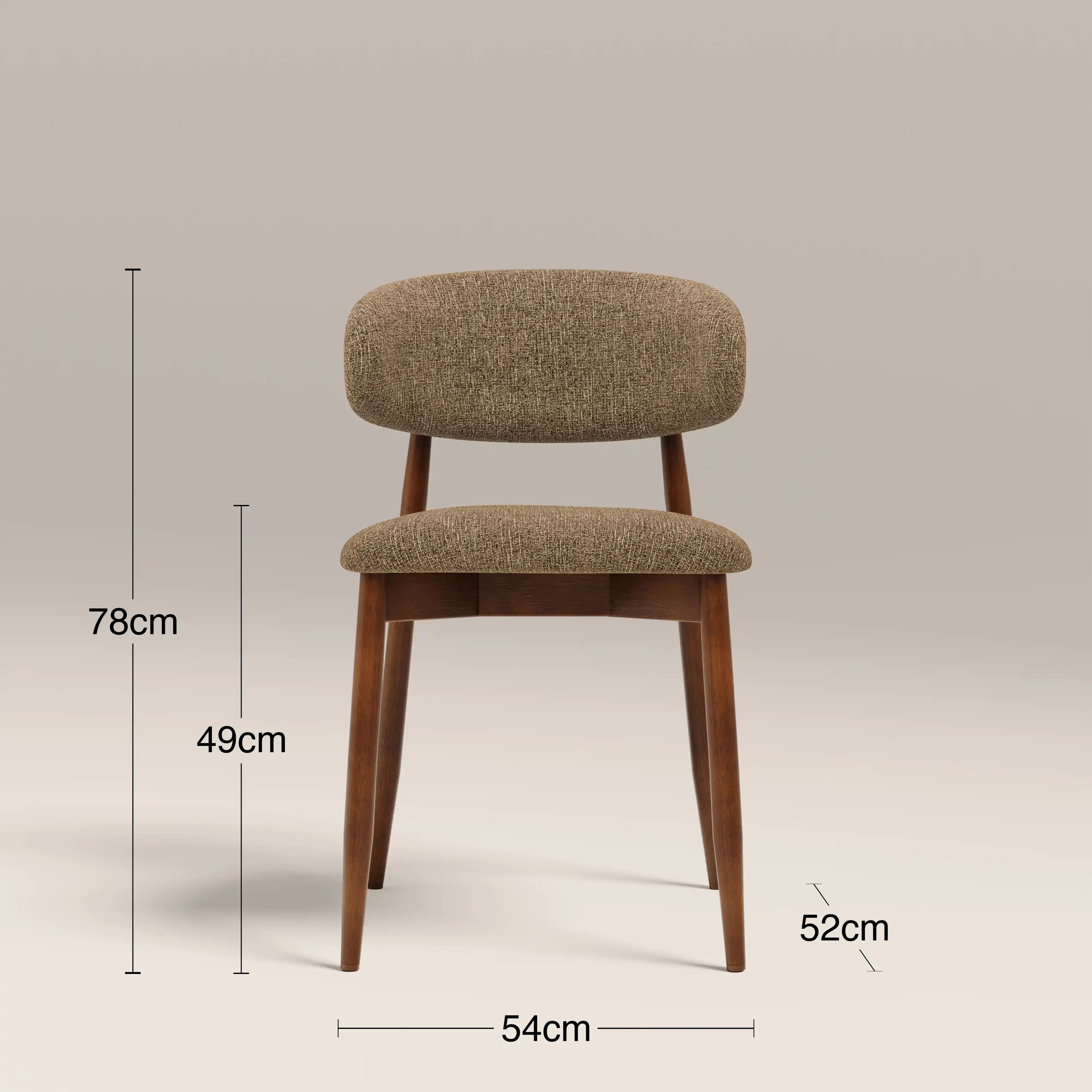 Halston Wooden Dining Chair | Speckled Cappuccino Boucle & Walnut