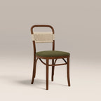 Daisy Wooden Dining Chair | Olive Green Sustainable Velvet & Walnut