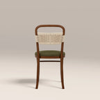 Daisy Wooden Dining Chair | Olive Green Sustainable Velvet & Walnut