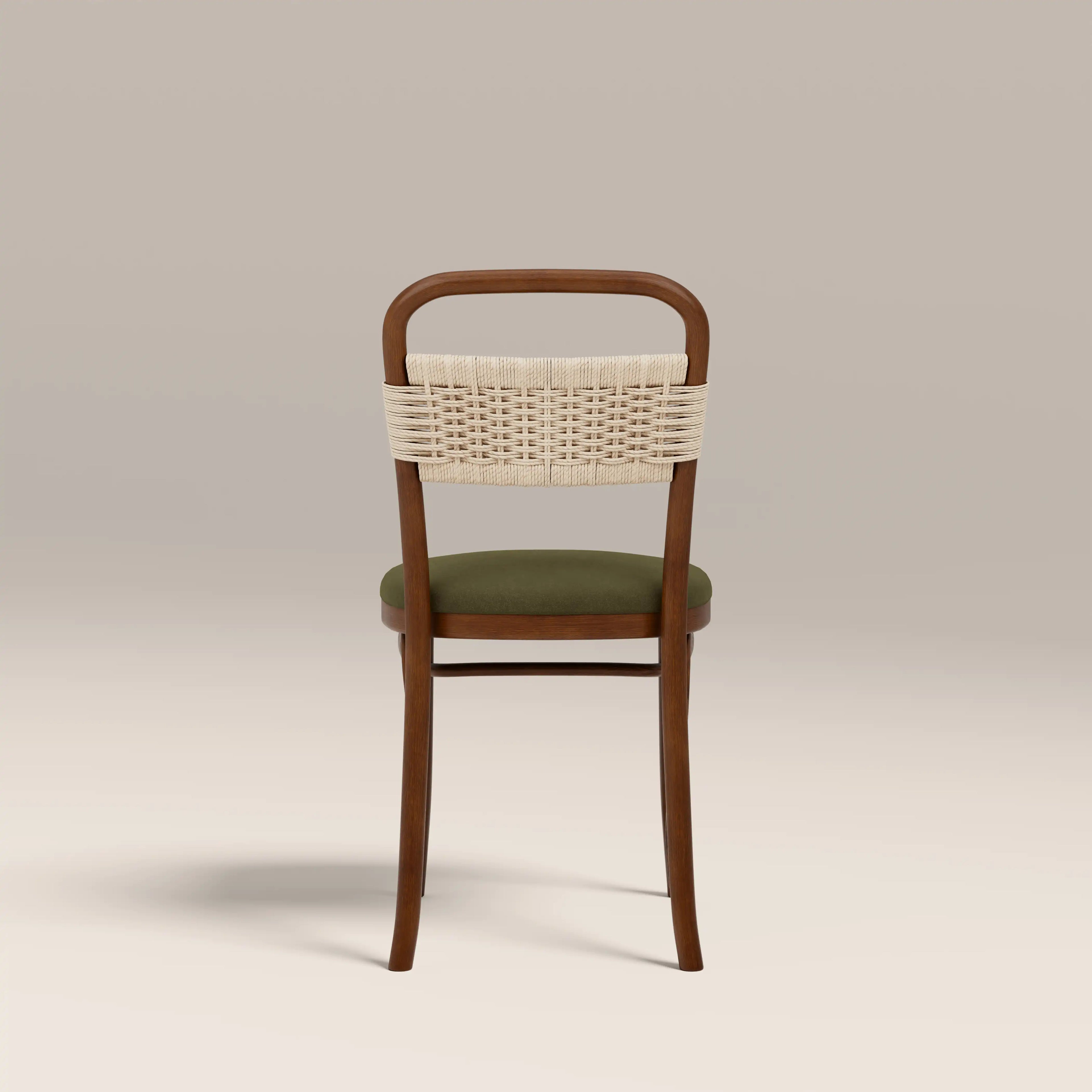 Daisy Wooden Dining Chair | Olive Green Sustainable Velvet & Walnut