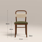 Daisy Wooden Dining Chair | Olive Green Sustainable Velvet & Walnut