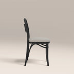 Daisy Wooden Dining Chair |  Speckled Stone Sustainable Boucle & Black