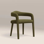Ophelia Carver Dining Chair | Moss Green Sustainable Mohair Velvet