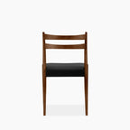 Caleb Wooden Dining Chair | Noir Black Faux Leather & Walnut