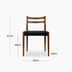 Caleb Wooden Dining Chair | Noir Black Faux Leather & Walnut