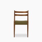 Caleb Wooden Dining Chair | Moss Green Sustainable Mohair Velvet & Walnut