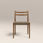 Caleb Wooden Dining Chair | Truffle Brown Sustainable Mohair Velvet & Walnut