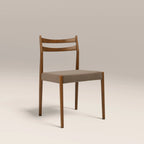 Caleb Wooden Dining Chair | Truffle Brown Sustainable Mohair Velvet & Walnut