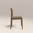 Caleb Wooden Dining Chair | Truffle Brown Sustainable Mohair Velvet & Walnut