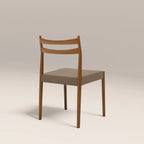 Caleb Wooden Dining Chair | Truffle Brown Sustainable Mohair Velvet & Walnut
