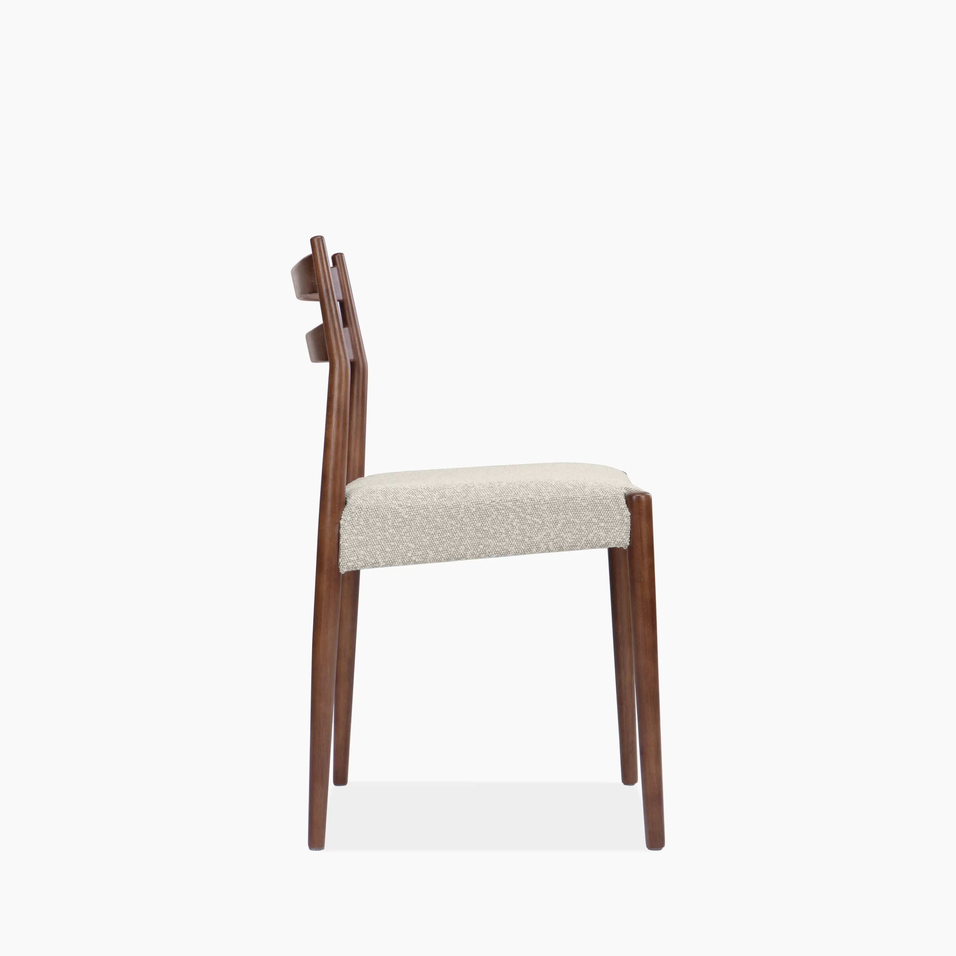 Caleb Wooden Dining Chair | Speckled Stone Sustainable Boucle & Walnut