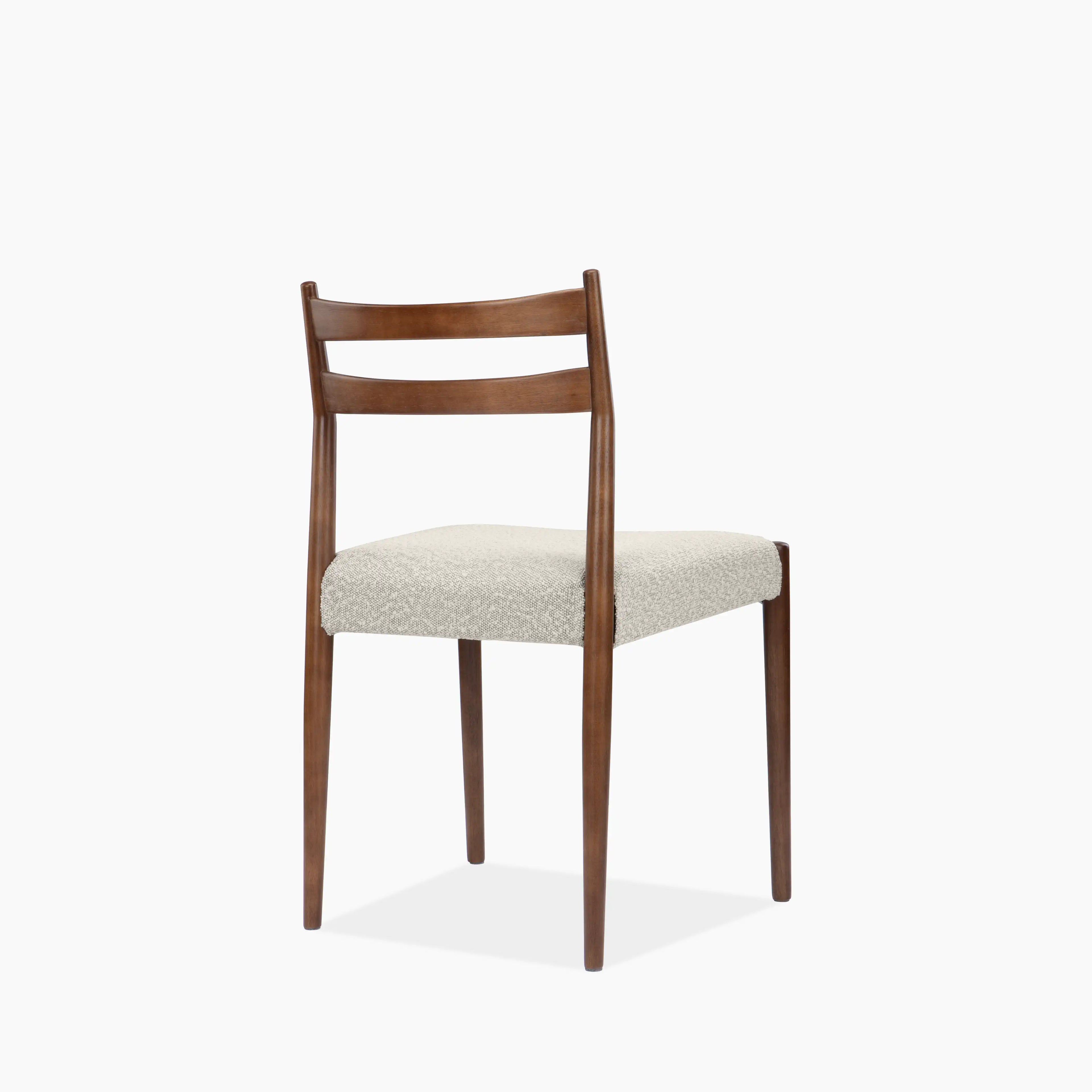 Caleb Wooden Dining Chair | Speckled Stone Sustainable Boucle & Walnut