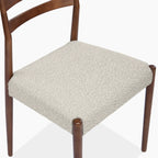 Caleb Wooden Dining Chair | Speckled Stone Sustainable Boucle & Walnut