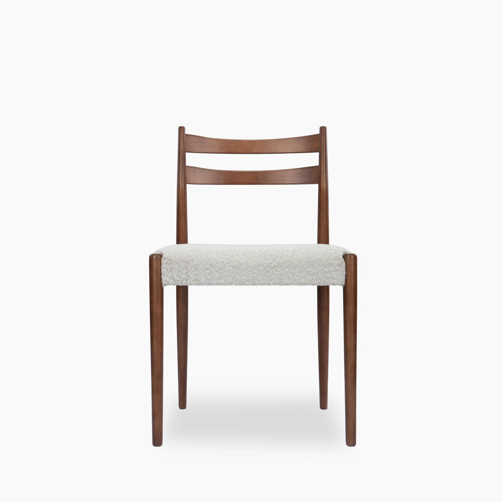 Caleb Wooden Dining Chair | Speckled Stone Sustainable Boucle & Walnut
