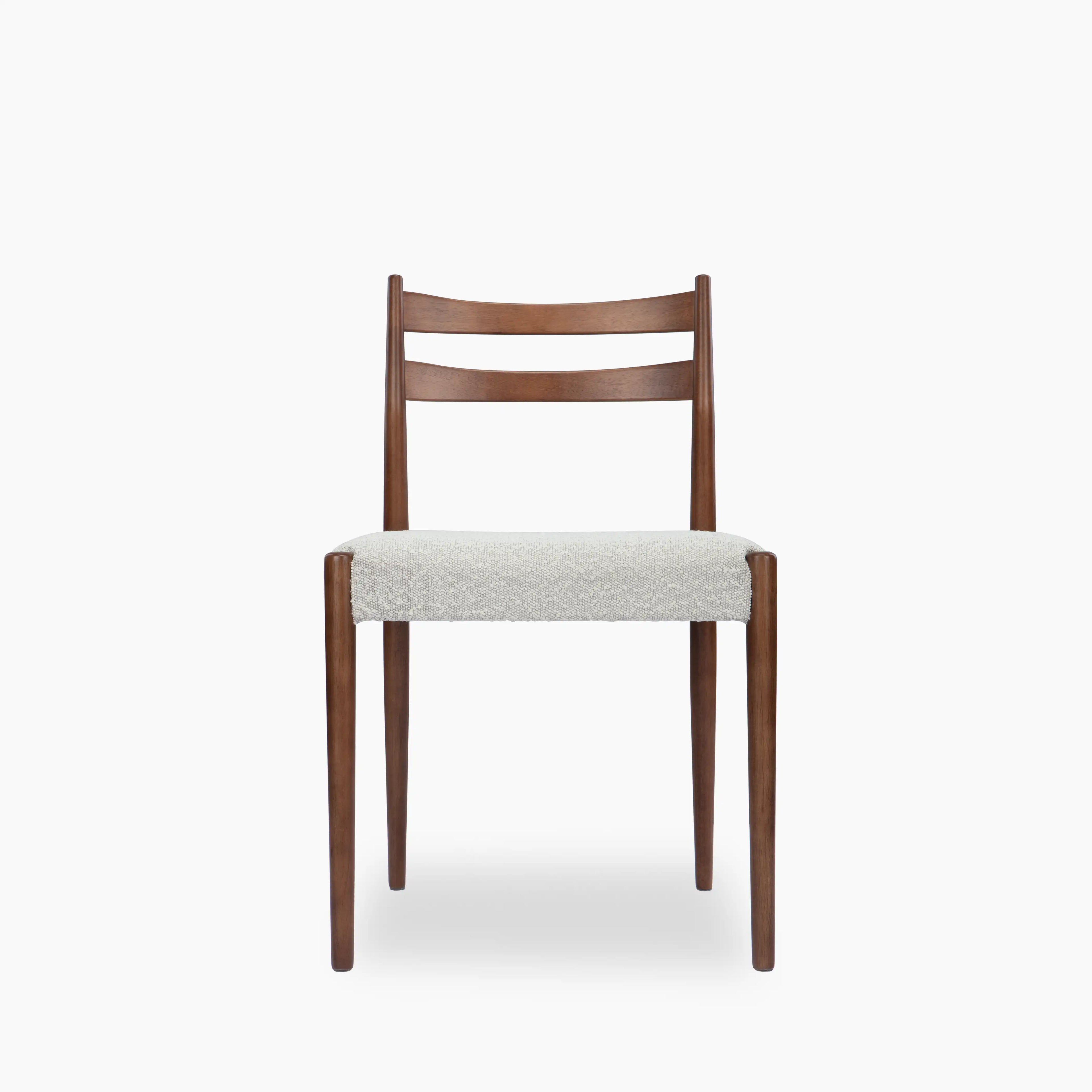 Caleb Wooden Dining Chair | Speckled Stone Sustainable Boucle & Walnut