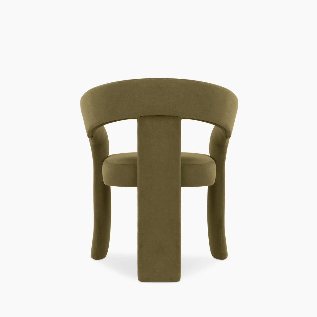 Bellamy Carver Dining Chair | Moss Green Sustainable Mohair Velvet