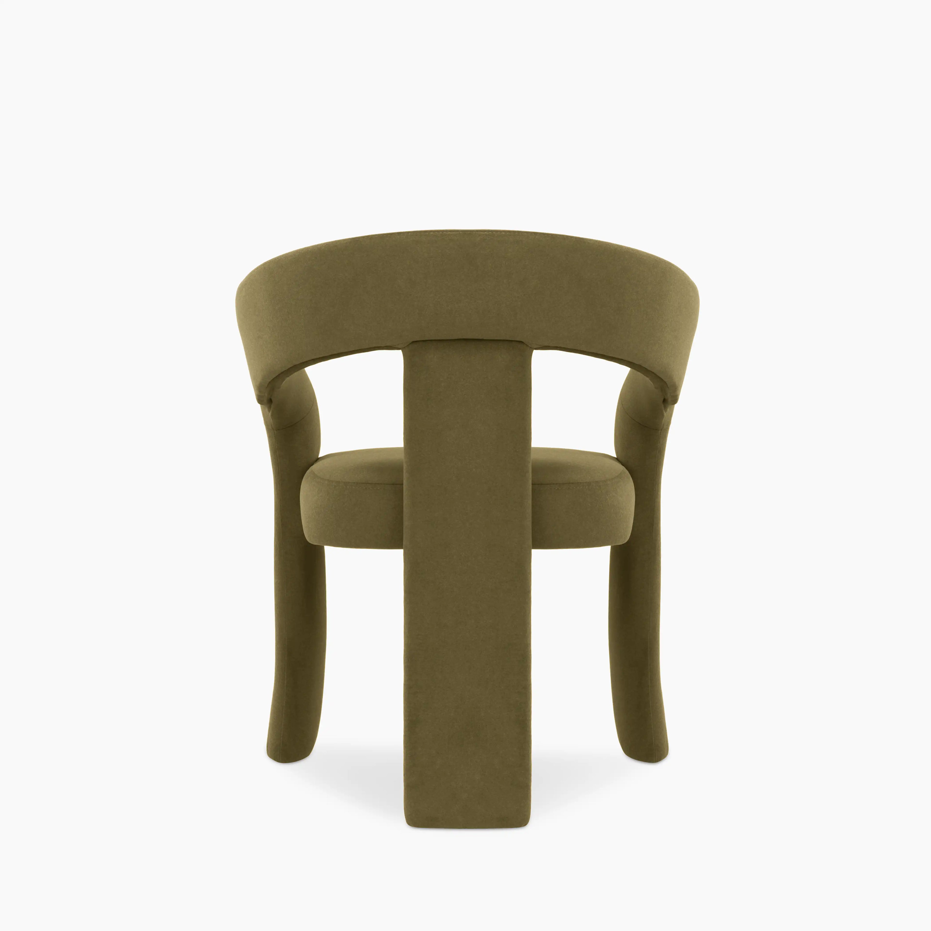Bellamy Carver Dining Chair | Moss Green Sustainable Mohair Velvet