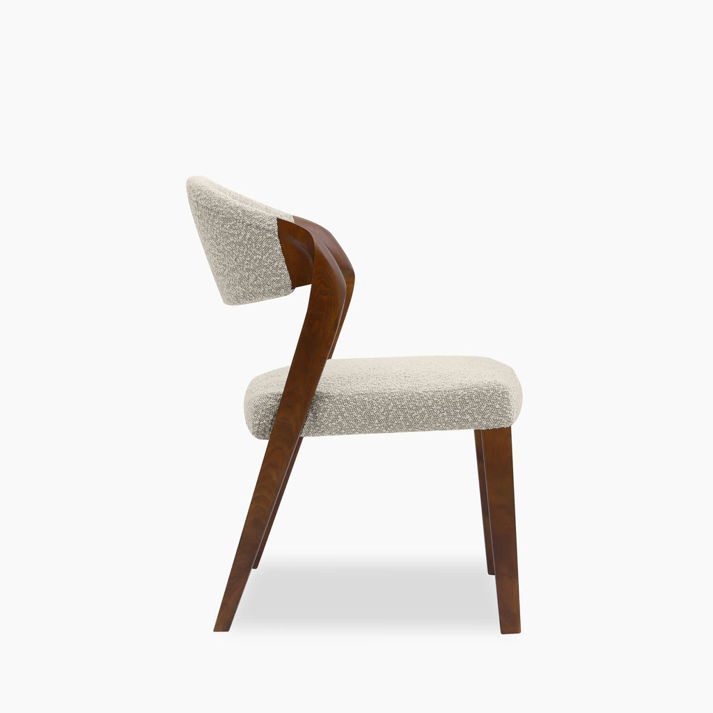 Kennedy Dining Chair | Speckled Stone Sustainable Boucle & Walnut