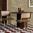 Kenton Dining Chair | Walnut & Chrome