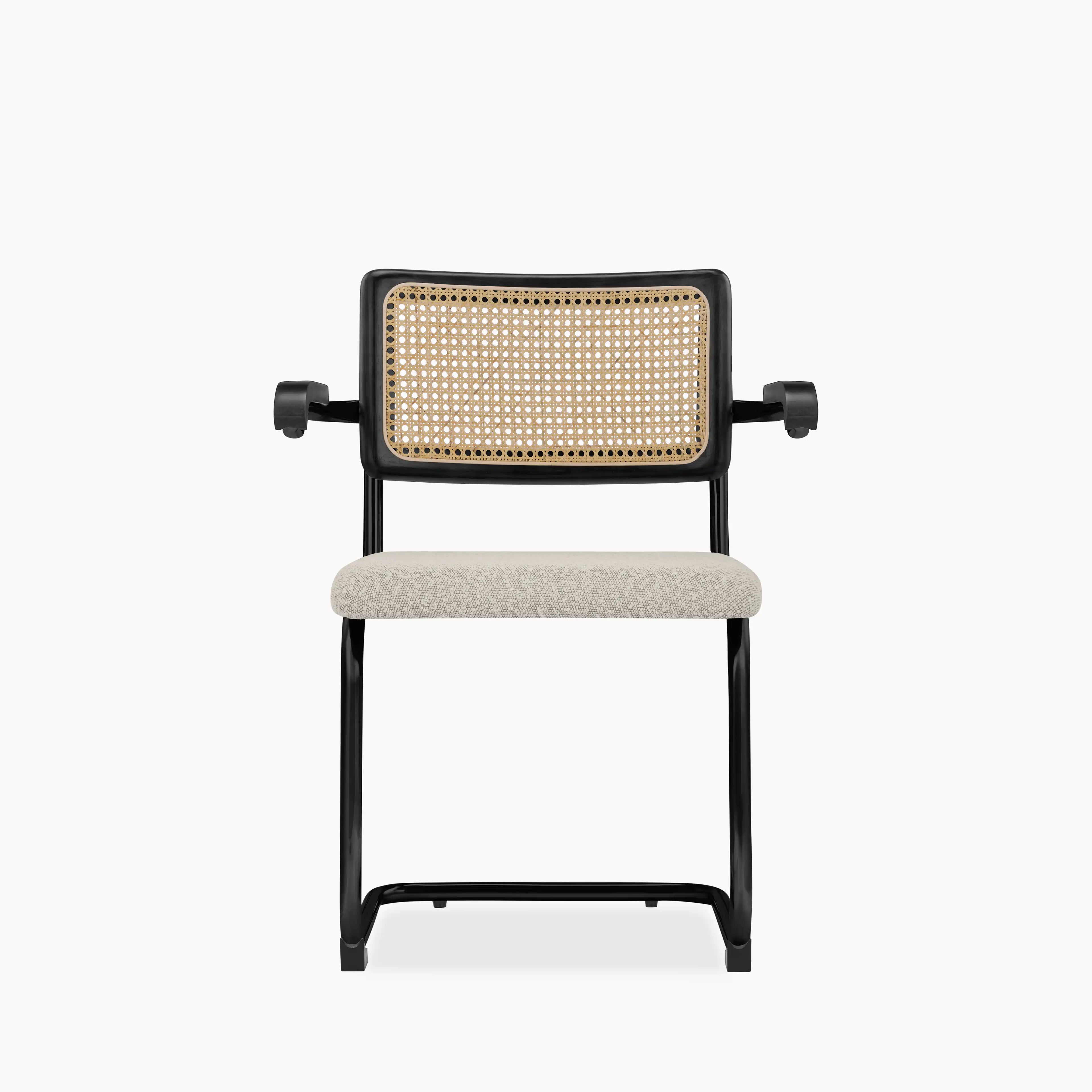 Kenton Carver Dining Chair | Speckled Stone Sustainable Boucle & Black