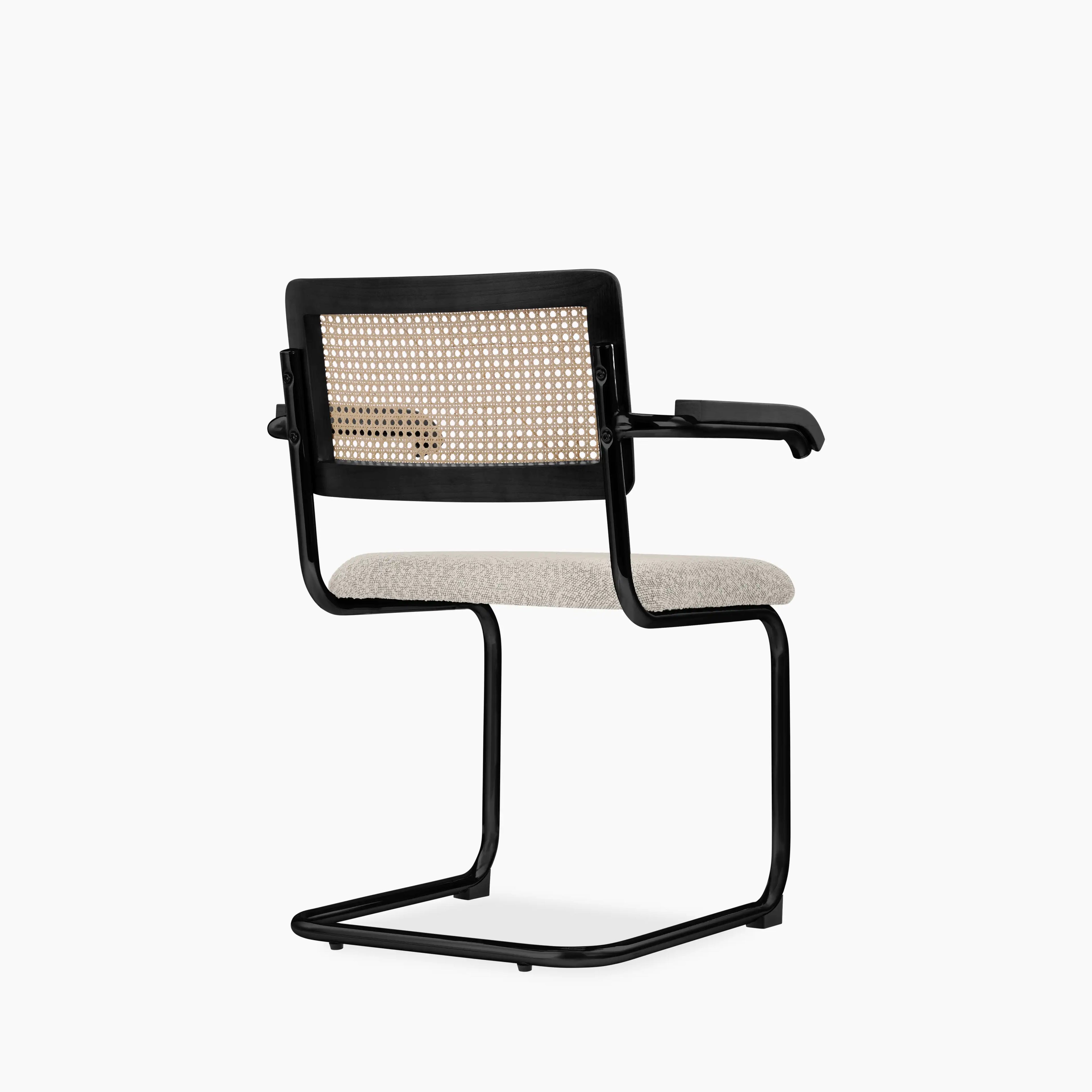 Kenton Carver Dining Chair | Speckled Stone Sustainable Boucle & Black