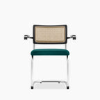 Kenton Carver Dining Chair | Teal Sustainable Velvet & Black