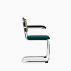Kenton Carver Dining Chair | Teal Sustainable Velvet & Black