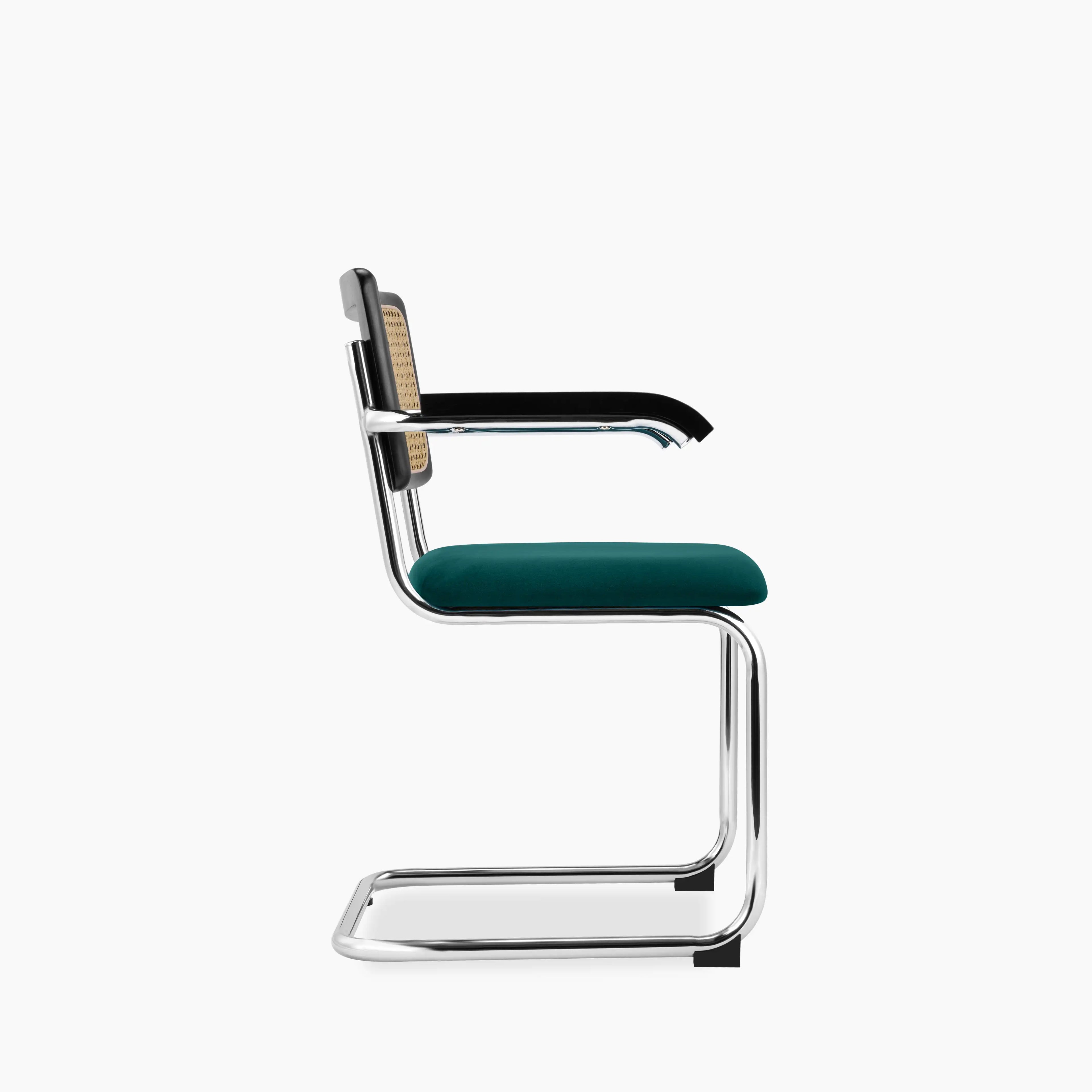 Kenton Carver Dining Chair | Teal Sustainable Velvet & Black