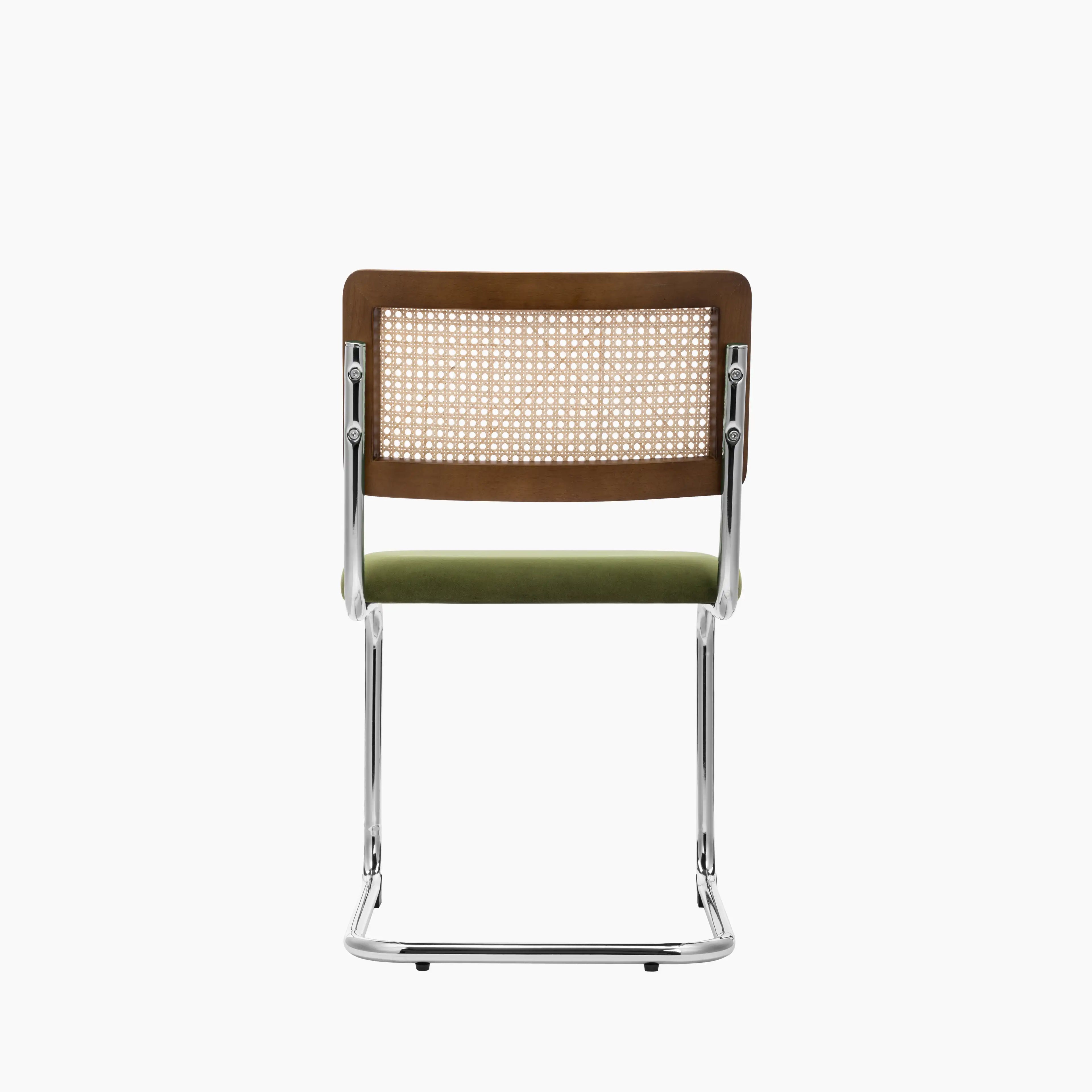 Kenton Dining Chair | Olive Green Sustainable Velvet & Chrome
