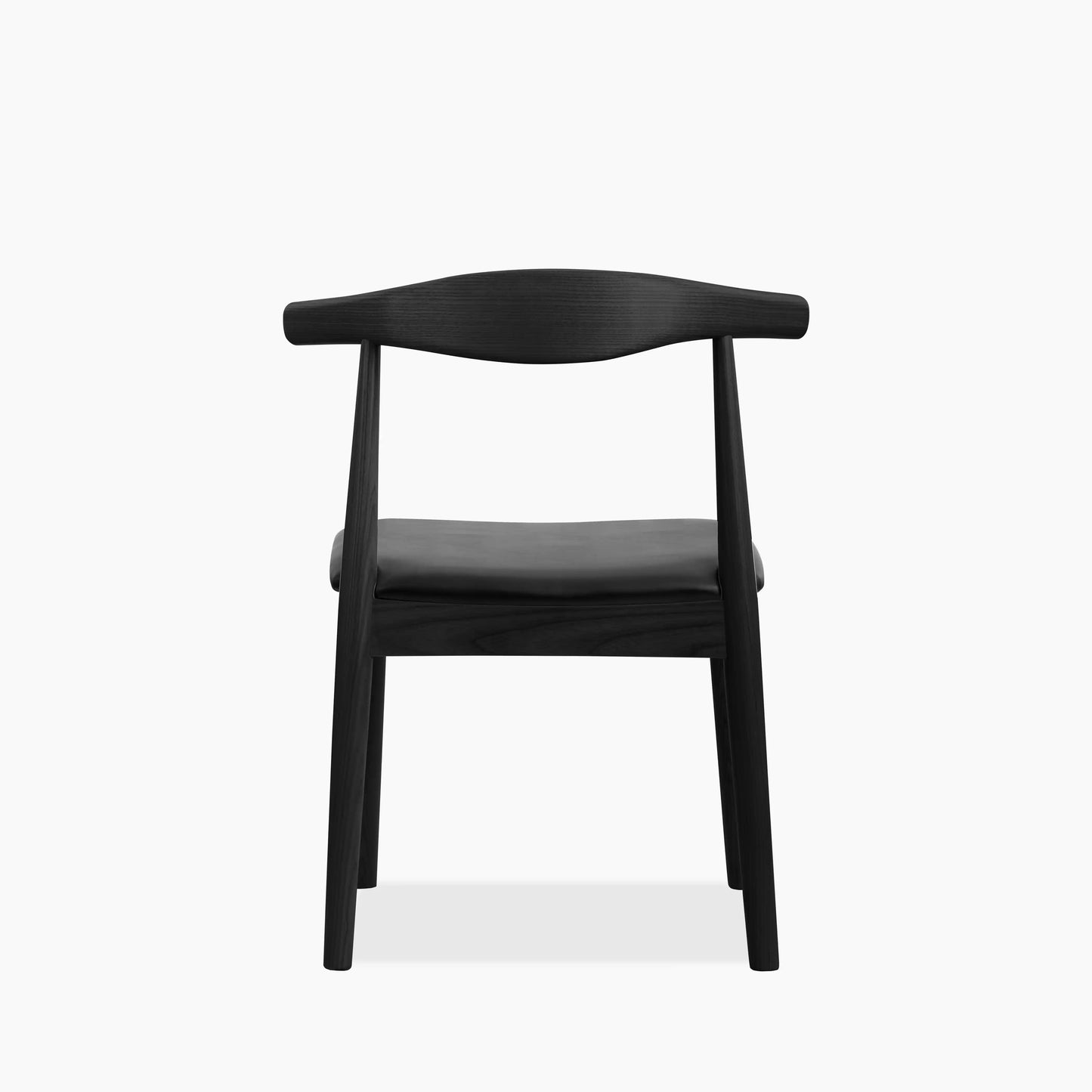 Aalborg Wooden Dining Chair | Black Faux Leather & Black