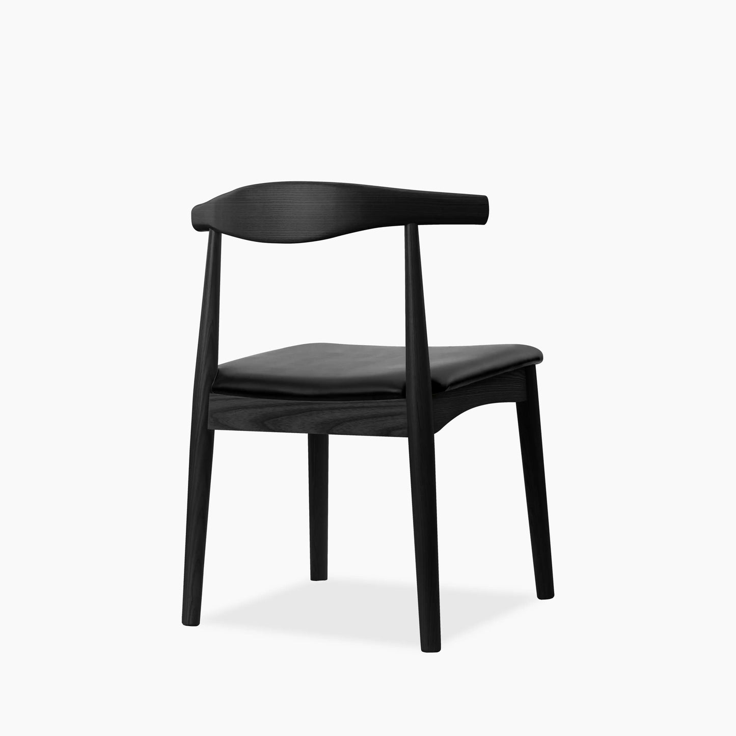 Aalborg Wooden Dining Chair | Black Faux Leather & Black