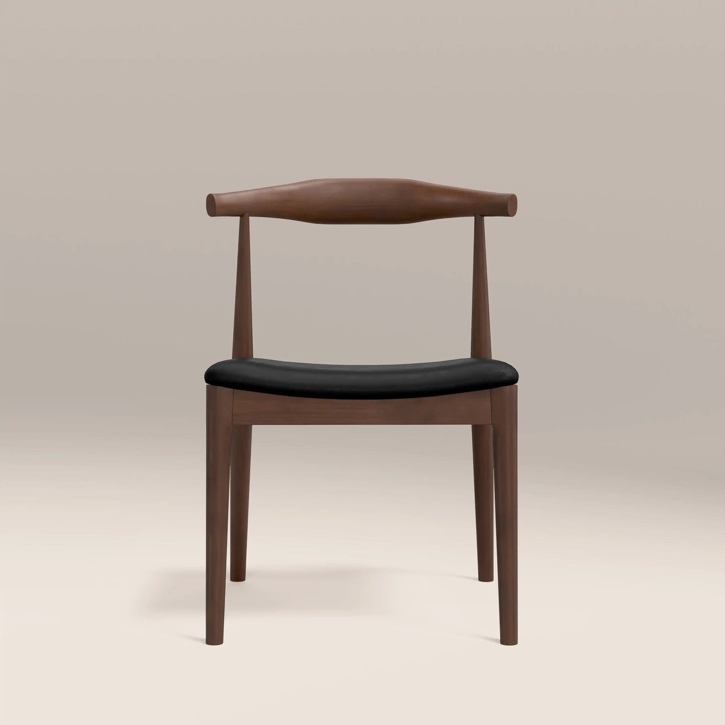 Aalborg Wooden Dining Chair | Noir Black Faux Leather & Walnut