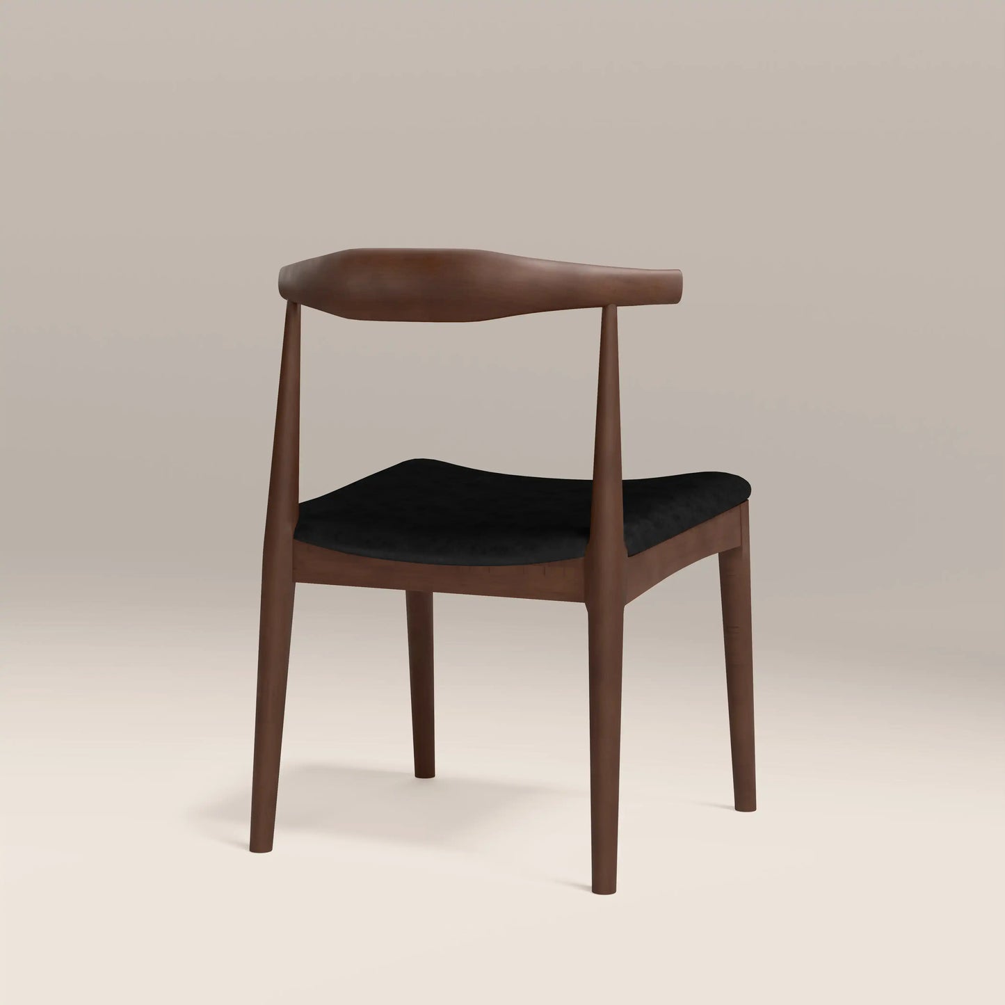 Aalborg Wooden Dining Chair | Noir Black Faux Leather & Walnut
