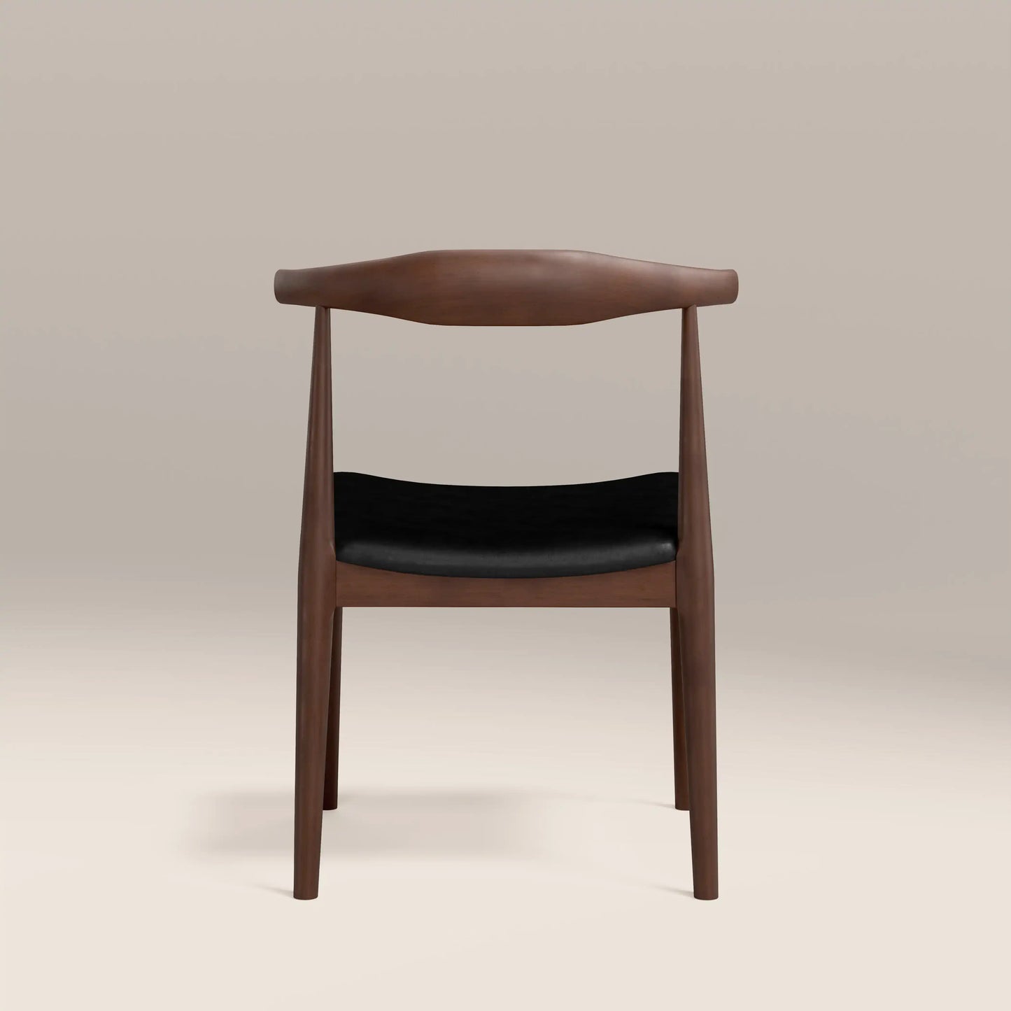 Aalborg Wooden Dining Chair | Noir Black Faux Leather & Walnut