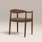 Luma Wooden Carver Dining Chair | Truffle Brown Sustainable Mohair Velvet & Walnut