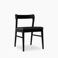Chiswick Wooden Dining Chair | Black Faux Leather & Black